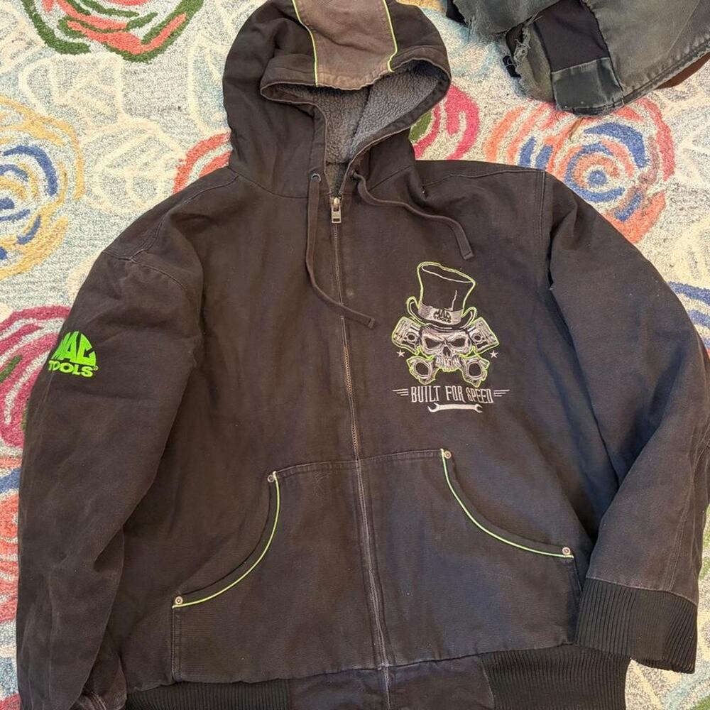Vintage black green mac tools  zip-up carhartt jacket